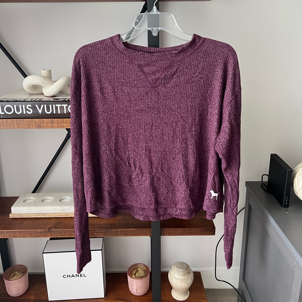 PINK Cropped Purple Long Sleeve
